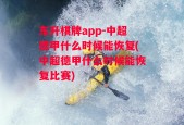 东升棋牌app-中超德甲什么时候能恢复(中超德甲什么时候能恢复比赛)